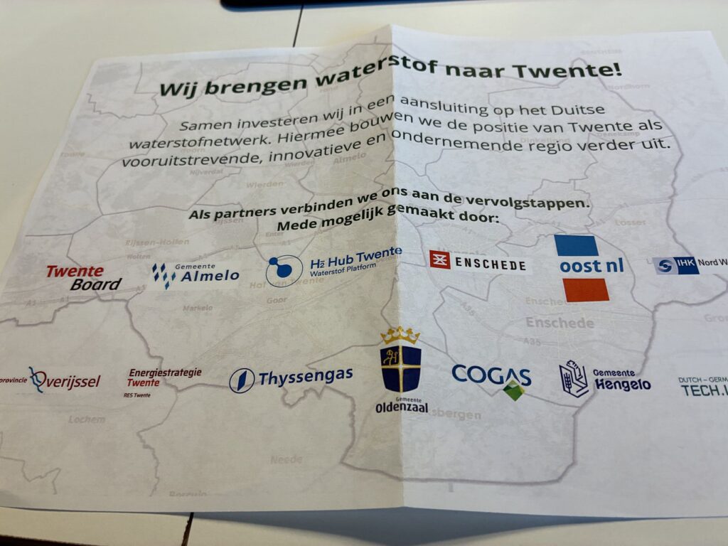 Samenwerkende partners voor waterstof naar Twente.